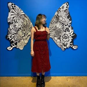 BDG red corduroy dress